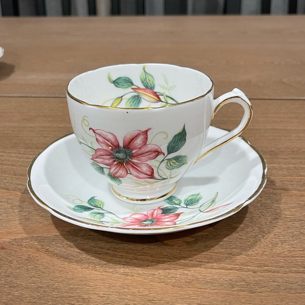 Charming Floral Teacup and Saucer Set